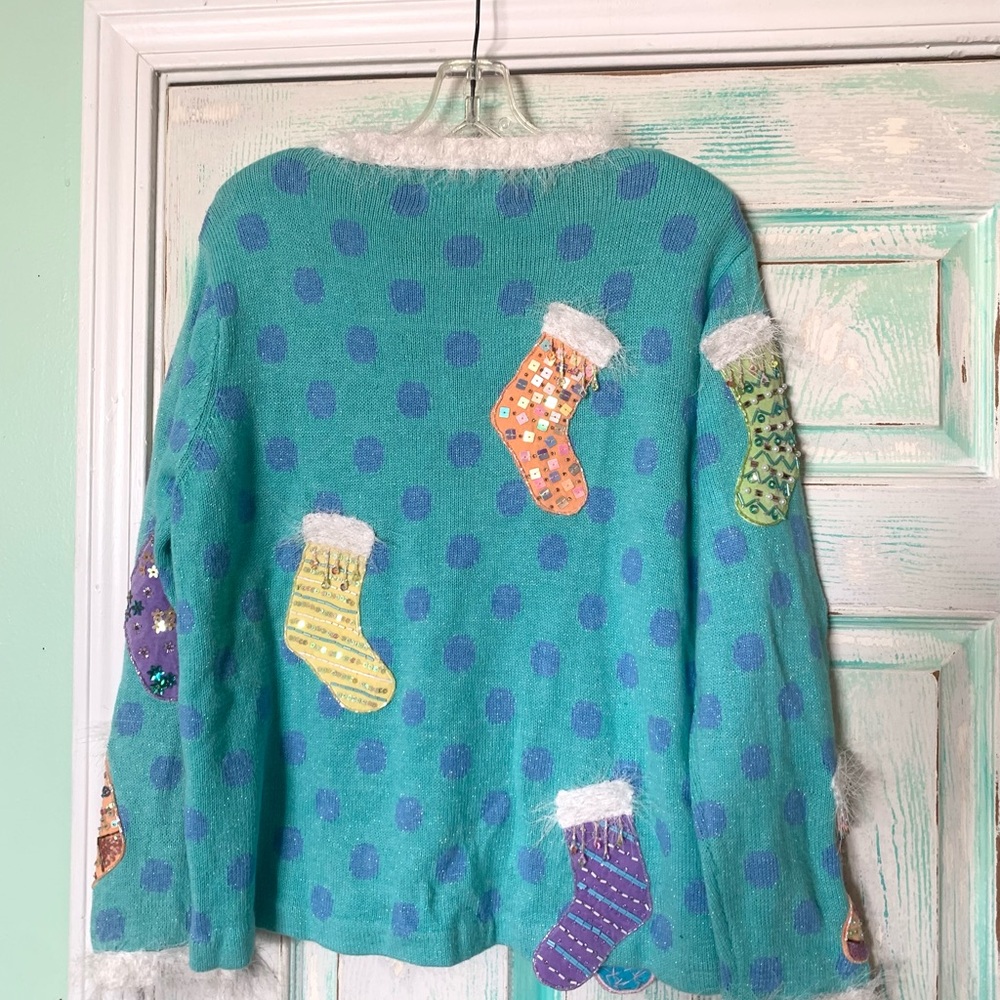 🌵Vintage Design Options By Philip And Jane Gordon Stockings Sweater Cardigan M - Picture 10 of 11